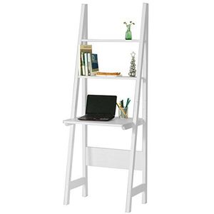 SoBuy FRG60-W Moderne boekenkastset met bureau, wandrek, staand rek, wit, BHT ca.: 64x180x39cm