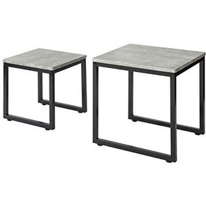 SoBuy FBT42-HG Set van 2 salontafels, bijzettafels, 2-delige set, koffietafel, tafelset, grijs