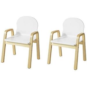 SoBuy KMB24-Wx2 Kinderstoel | Set van 2 | Kunststof | Verstelbare Zithoogte 23-35cm