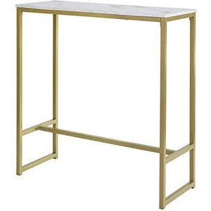 SoBuy FSB34-G Bijzettafel - Goud Marmer Effect Houtcomposiet