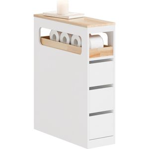 Badkamerkast Oliver 30 x 30 x 133 cm - wit met eiken