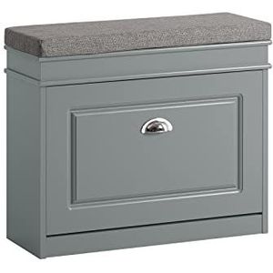 SoBuy - FSR82-K-HG - Schoenenbank - Grijs - Gecapitonneerde Zitting