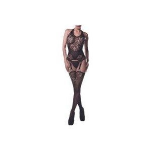 Grey Velvet - 20007 Bodystocking - Zwart