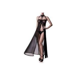 Grey Velvet - Transparant Negligé - Zwart - 2 Stuks