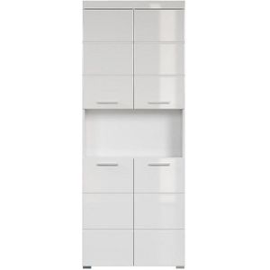 trendteam smart living - Hoge kast breed - badkamer - Amanda - opbouwmaat (b x h x d) 73 x 190 x 31 cm - kleur wit hoogglans - 139310501