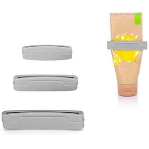 MyGadget 3x tube knijper set voor alle tube maten - knijpen tandpasta, crème, cosmetica, verf - tube knijper knijper tube press - grijs