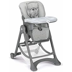 CAM kinderstoel CAMPIONE | babystoel meegroeiend & veelzijdig verstelbaar incl. dienblad | afwasbaar kussen | zachte bekleding & verstelbare riem | Made in Italy (beertje wit/bruin)