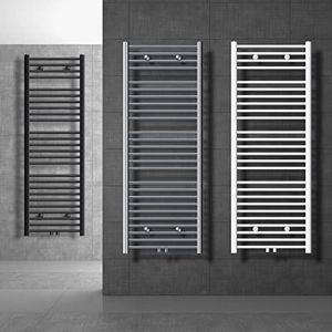 Badkamerradiator middenaansluiting 500x1500 mm antraciet gebogen incl. montagemateriaal LuxeBath