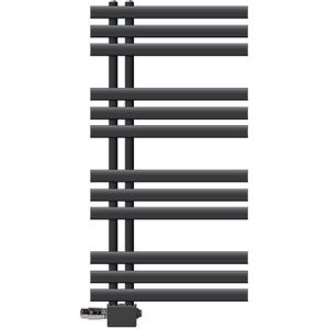 Badkamer radiator middenaansluiting 500x1000 mm antraciet met LuxeBath universele aansluitset