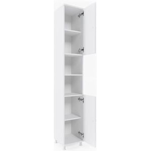 Vicco Badkamerkast Fynn, Wit/Wit, 30 x 190 cm