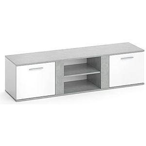 Vicco TV-meubel Novelli, Beton/Wit, 155 x 41 cm