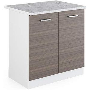 Vicco R-Line Keuken Wastafelkast – 80 cm , WB Marmer Edel grijs , WB Marmer
