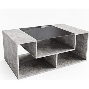 Vicco Salontafel ""Gabriel"", Beton/Zwart, 100 x 42 cm