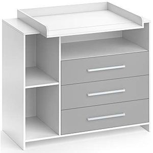 Vicco Commode ""Oskar"", Grijs/Wit, 113 x 100 cm