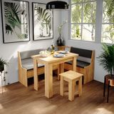 Vicco Hoekbank set ""Roman"", Krachtige eik goud/Antraciet, 150 x 120 cm met tafel