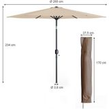 OK-Living Sonnenschirm, Beige, 270 cm mit Schutzhülle