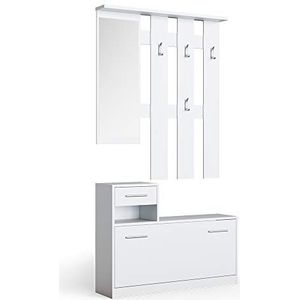 Vicco Garderobe ""Billy"", Wit, 25 x 191 cm