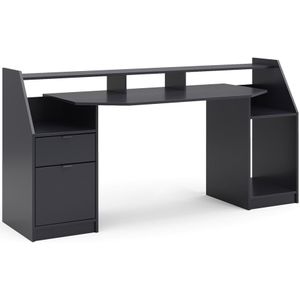 Vicco Computertafel Joel, PC-tafel, gamingtafel, bureau, gamingbureau, zwart, 180 x 90 cm