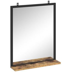 Vicco Badkamerspiegel ""Fyrk"", Eiken rustiek/Zwart, 50 x 60 cm