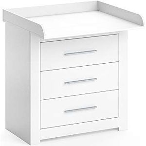 Vicco Commode Miro, Wit/Zilver, 86.6 x 86.5 cm