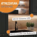 VICCO KÜCHE R-LINE 300 CM KÜCHENZEILE KÜCHENBLOCK EINBAUKÜCHE ANTHRAZIT WEISS HOCHGLANZ