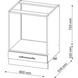 Küchenschränke Fame-Line, Weiß Landhaus, 60 cm ohne Arbeitsplatte Vicco