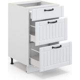 Vicco Schubunterschrank 50 cm FAME Line Küchenschrank Küchenzeile Landhaus Weiß