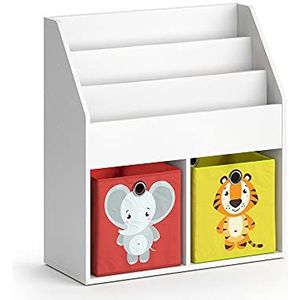 Vicco Kinderboekenkast ""Luigi"", Wit, 72 x 79 cm met 2 vouwboxen opt.2