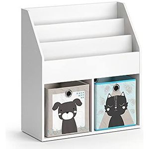 Vicco Luigi Kinderboekenkast – 72 x 79 cm met 2 vouwboxen opt.4 Wit met 2 vouwboxen opt.4