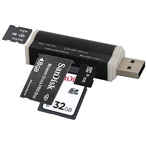 Cofi1453 USB-Kaartlezer Compatibel Met SD/Micro SD/M2/M2PRODUO - Multiadapter, Zwart