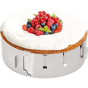 Cake Ring - Roestvrij Staal, 7,5 cm hoog - Cake Ring Verstelbaar, Clips voor bevestiging