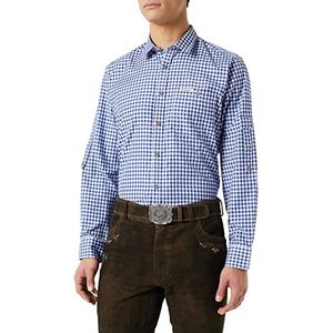 STOCKERPOINT - Campos3 - Overhemd - Blauw/Wit - Katoen, Geruit, Lange Mouw, Comfort Fit