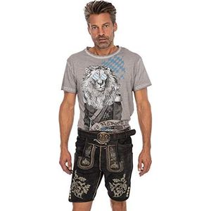 Stockerpoint Herenbroek Bartl Lederhose, grijs (grafiet, spekt grafiet, spekt), 46