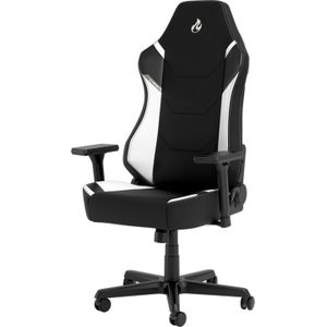 Nitro-Concepts X1000 Gamingstoel, ergonomische bureaustoel, bureaustoel, gaming-stoel, relaxstoel, gaming-stoel, bekleding van stof, draagkracht 135 kg, zwart/wit