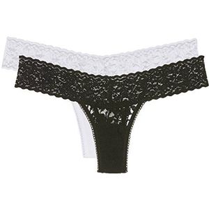 Sylvie Flirty Lingerie AKI String voor dames (Pack van 2), Zwart/Wit, one size