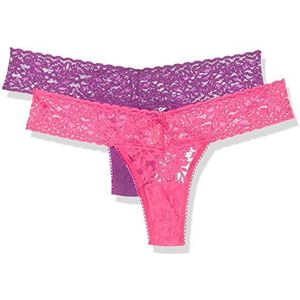 Sylvie Flirty Lingerie AKI String voor dames (Pack van 2), Roze/Paars, one size