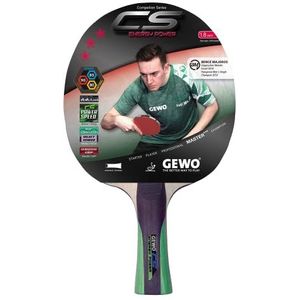 GEWO CS Energy Power - Tafeltennisbatje - professioneel tafeltennisbatje, ITTF goedgekeurd - batje met gecontroleerde coating en hoge rotatie-eigenschappen, concaaf, 1,8 mm spons, rood-zwart