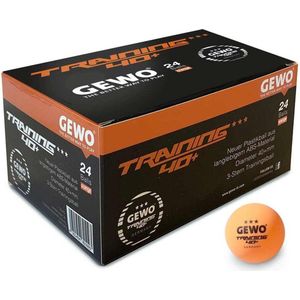 GEWO Tafeltennisballen training 40+ - 3 sterren tafeltennisballen van ABS kunststof met naad - hoogwaardige ping pong ballen, diameter 40 mm, voorraadverpakking met 24 stuks, oranje