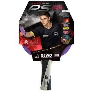 GEWO PS Blast Power Tafeltennisbatje, professioneel tafeltennisbatje, ITTF-goedgekeurd, allround racket met gecontroleerde Thunderball 2 lagen en hoge rotatie-eigenschappen, concaaf, 1,8 mm spons