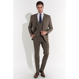 Steffen Klein - Driedelig Pak - Taupe - Met Vest