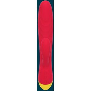 ROMP Jazz Rabbit vibrator met clitorsstimulator Red 21 cm