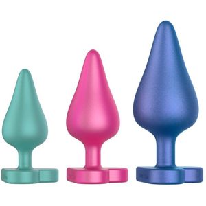 Analplug Set "Luster" im Metallic-Look