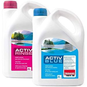 Set Thetford Activ Blue & Aktiv Rinse toiletten toevoeging 2 liter, naar keuze met toiletpapier (Blue + Rinse)