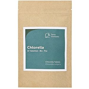 Terra Elements Bio Chlorella tabletten (500 mg, 240 stuks) I Microalge I rijk aan natuurlijk ijzer I 100% zuiver I vegan I rauwkost