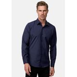 Rusty Neal - Overhemd Uni - Slim Fit - Navy Blauw - Heren Overhemden