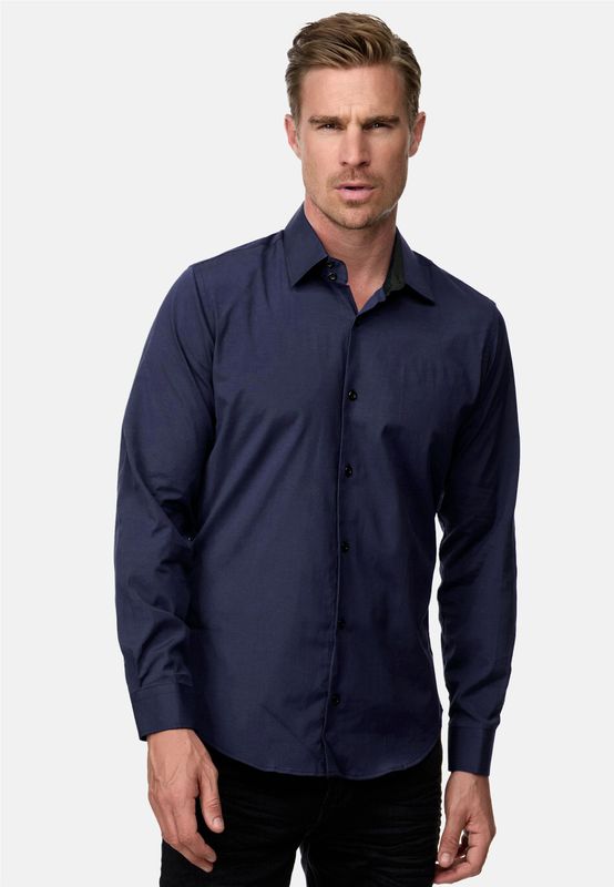 Rusty Neal - Premium Slim Fit Overhemd - Lange Mouwen - Stretch - Contrast