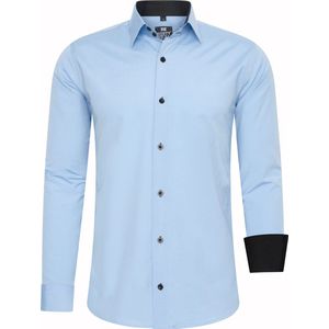 Rusty Neal - Overhemd Uni - Lichtblauw - Heren Overhemden - Slim Fit