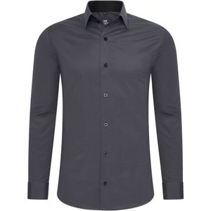 Rusty Neal - Overhemd Uni - Grijs - Katoen, Polyester, Elastaan