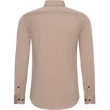 Rusty Neal - Overhemd Uni - Overhemd - Beige - Slim Fit - Katoen, Polyester, Elastaan