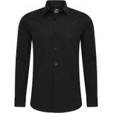 Rusty Neal - Overhemd - Zwart - Katoen Polyester Elastaan